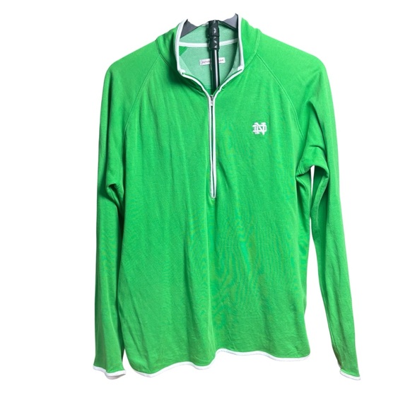 Peter Millar Green 1/4‑Zip Pullover University of Notre Dame Logo Women’s XL - Picture 3 of 8
